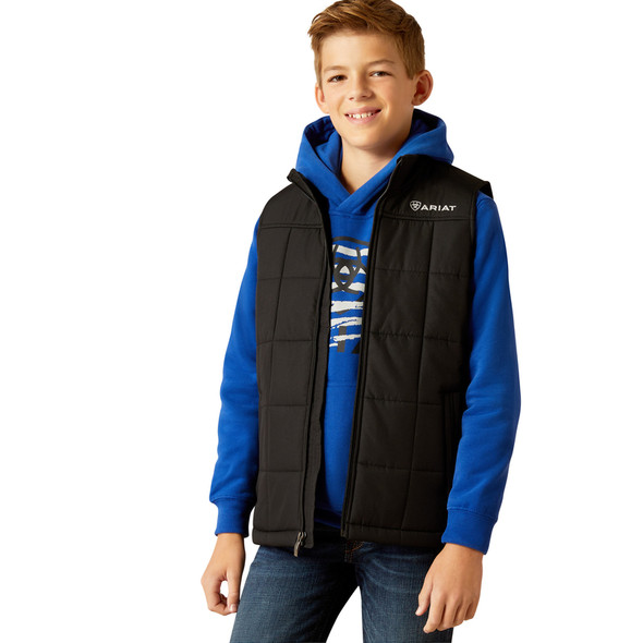 ARIAT CRIUS INSULATED BLACK VEST - KIDS BOYS VEST CORE - 10051985