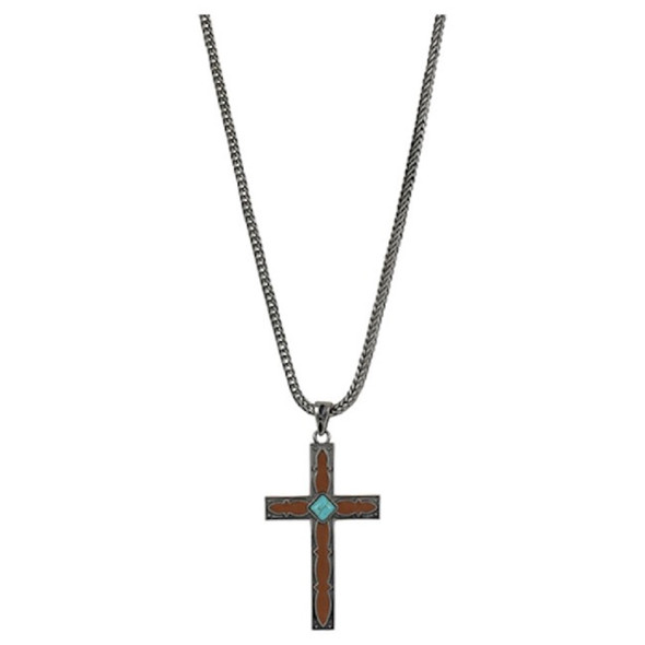 JUSTIN  REVERSIBLE CROSS 24" FOXTAIL - ACCESSORIES JEWELRY NECKLACE - 23045NJ1