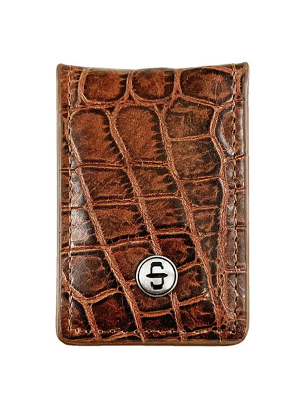 STETSON COGNAC CROC EMBOSS MONEY CLIP - ACCESSORIES WALLET  - 9801004-233