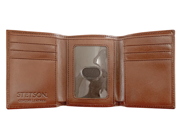 STETSON TOOLED BROWN TRI-FOLD - ACCESSORIES WALLET  - 9809001-200