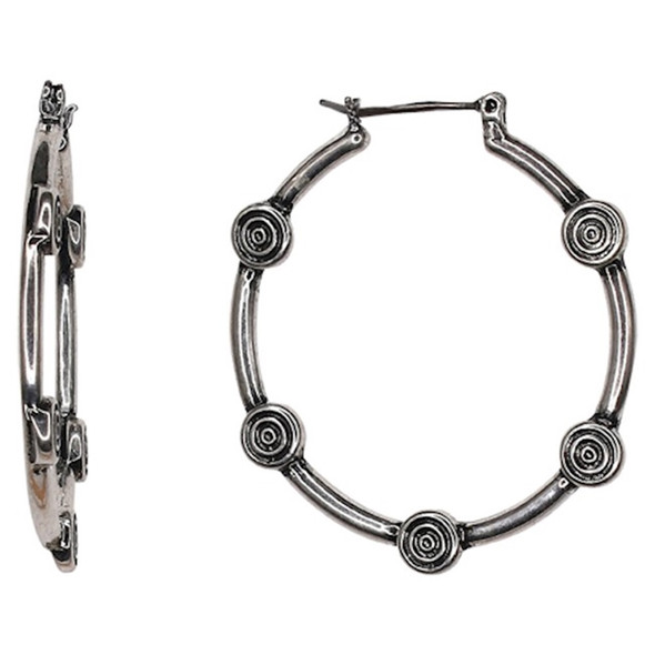 JUSTIN  SILVERSTONE HOOPS WITH SWIRL - ACCESSORIES JEWELRY EARRINGS - 2422020643