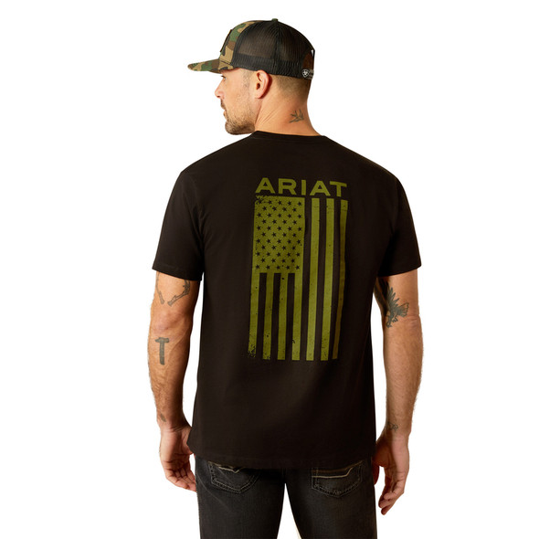 ARIAT FREEDOM BLACK AMERICAN FLAG - MENS TEE COR - 10054175