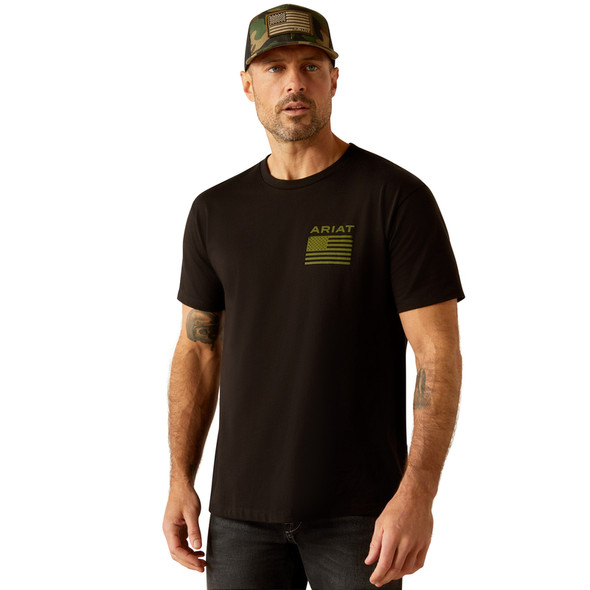 ARIAT FREEDOM BLACK AMERICAN FLAG - MENS TEE COR - 10054175