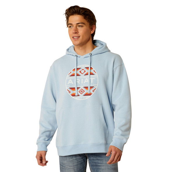 ARIAT CANYON CIRCLE HOODIE BLUE - MENS HOODIE  - 10052448