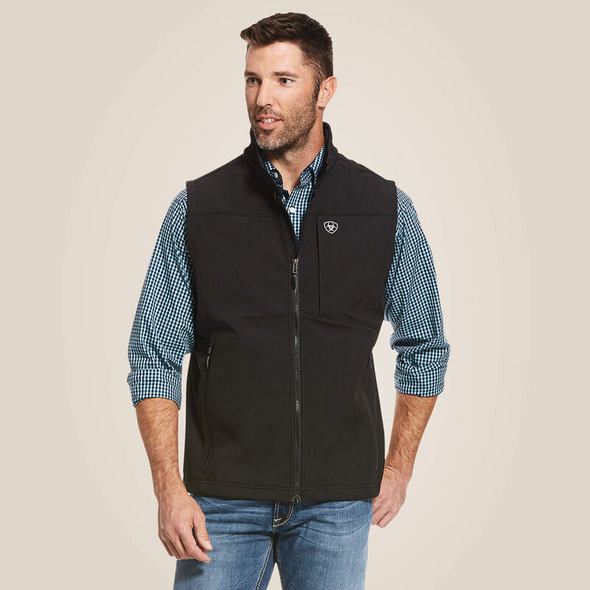 ARIAT TEAM LOGO 2.0 SOFTSHELL BLACK - MEN VESTS COR - 10028321