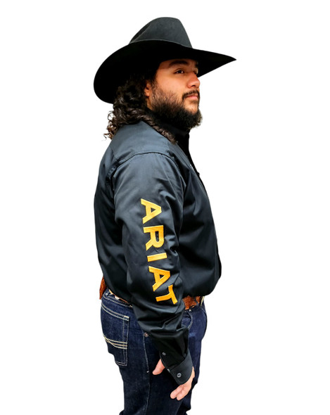 ARIAT TEAM LOGO TWILL BLACK GOLD - MENS SHIRT  - 10060307