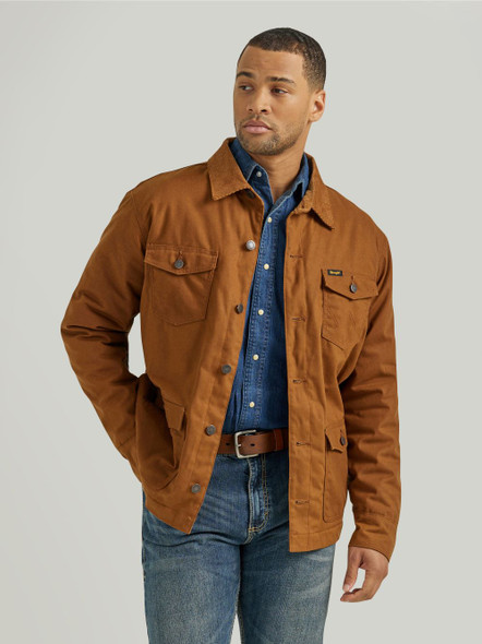 WRANGLER LINED BARD COAT HAY BALE BROWN - MENS JACKET  - 112352842
