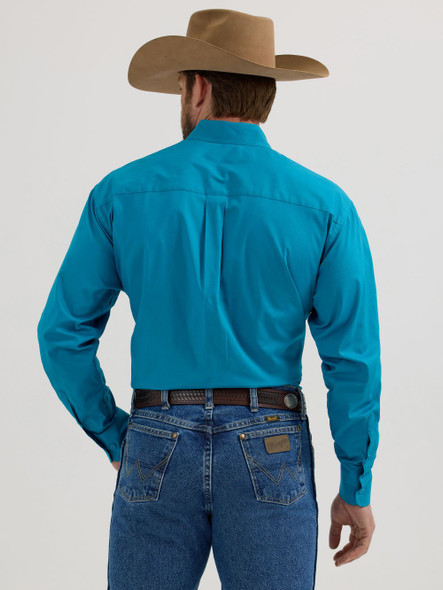 WRANGLER GEORGE STRAIT SOLID TEAL - MENS SHIRT  - 112356631