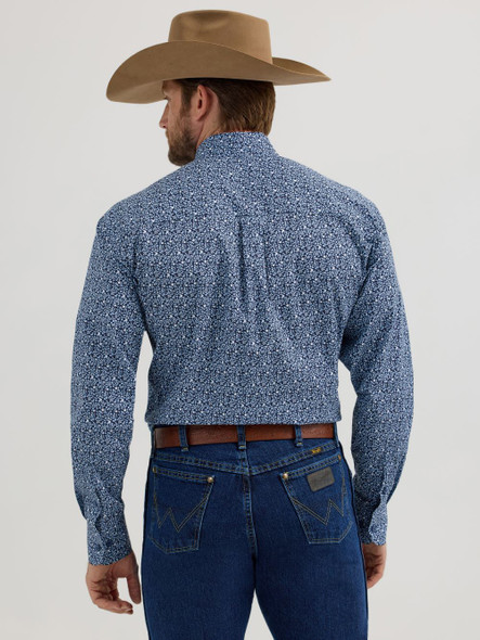 WRANGLER GEORGE STRAIT BLUE FLORAL - MENS SHIRT  - 112356614