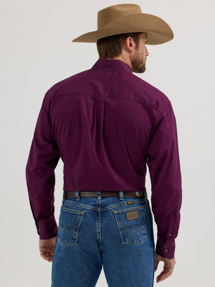 WRANGLER GEORGE STRAIT SOLID PLUM - MENS SHIRT  - 112356611