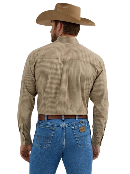 WRANGLER GEORGE STRAIT TAN PLAID - MENS SHIRT  - 112356609