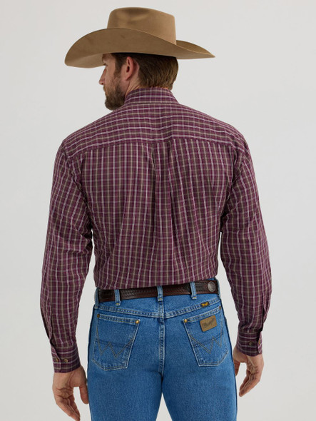 WRANGLER GEORGE STRAIT PLUM PLAID - MENS SHIRT  - 112356608