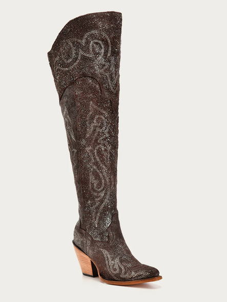 CORRAL BROWN SILVER METALLIZED LEATHE - BOOT LADIES  - Z5242