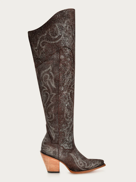 CORRAL BROWN SILVER METALLIZED LEATHE - BOOT LADIES  - Z5242