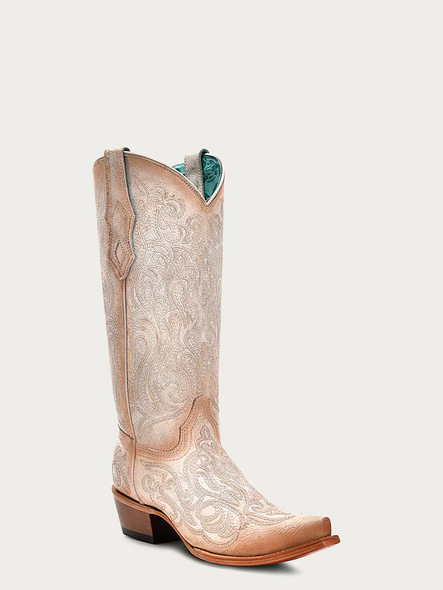 CORRAL CRACKED WHITE PINK LUMINISCENT - BOOT LADIES  - C4143