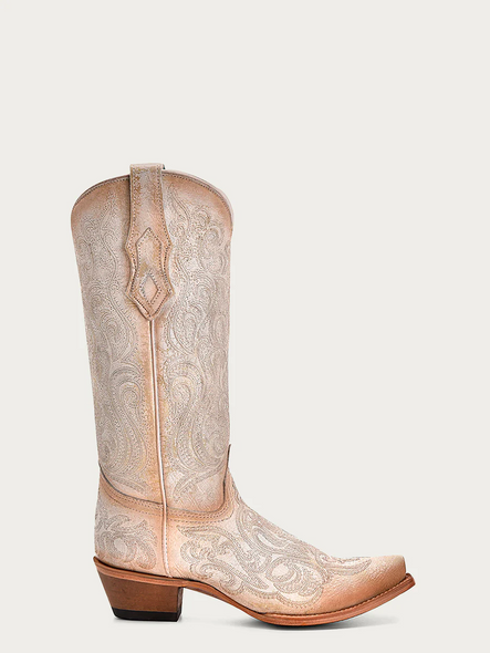CORRAL CRACKED WHITE PINK LUMINISCENT - BOOT LADIES  - C4143