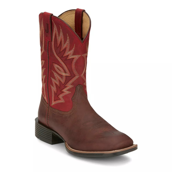 JUSTIN  ZEKE GOAT BROWN AND RED - BOOT MENS WESTERN - UN7131