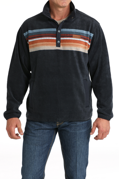 CINCH NAVY STRIPE FLEECE PULLOVER - MEN SWEATER  - MWK1912002