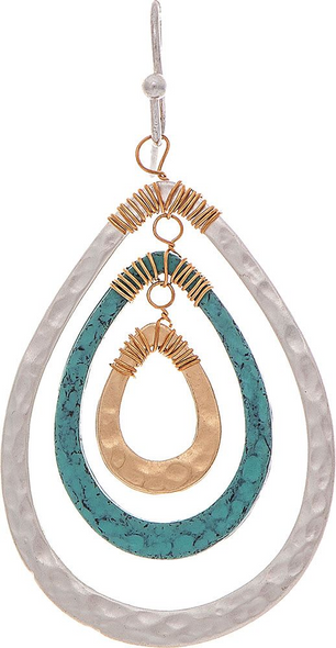 RAIN GOLD SILVER TEARDROP - ACCESSORIES JEWELRY EARRINGS - E3735P