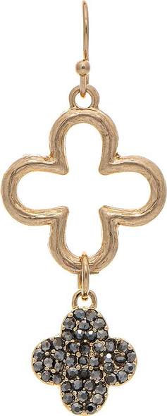 RAIN GOLD BLACK CLOVER - ACCESSORIES JEWELRY EARRINGS - E4844G