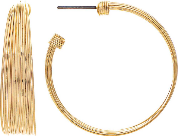 RAIN GOLD WIDE HOOP - ACCESSORIES JEWELRY EARRINGS - E4190G