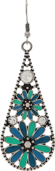 RAIN BLUE DAISY FLOWER - ACCESSORIES JEWELRY EARRINGS - E3879BL