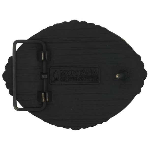 ATTITUDE BY MONTANA SILVERSMITHS OVAL BALL EDGE  CROSS - ACC BUCKLE  - A1026P