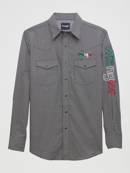 WRANGLER LOGO MEXICO BLACK PRINT - MENS SHIRT  - 112355381