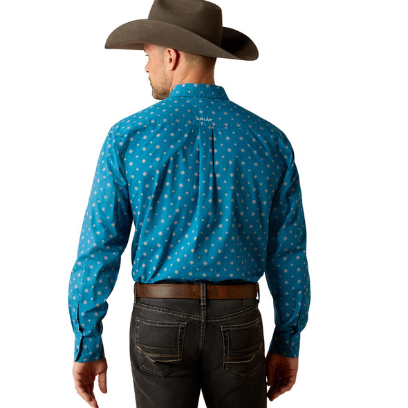 ARIAT PAXTON CLASSIC FIT TEAL PRINT - MENS SHIRT  - 10053869