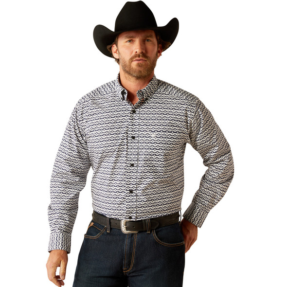 ARIAT PATTON FITTED BLACK PRINT - MENS SHIRT  - 10053924