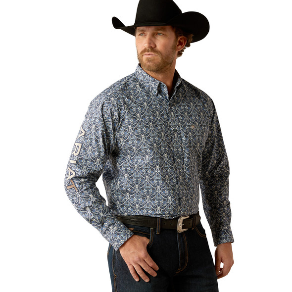 ARIAT TEAM LOGO ORLANDO BLUE TAN - MENS SHIRT  - 10054057