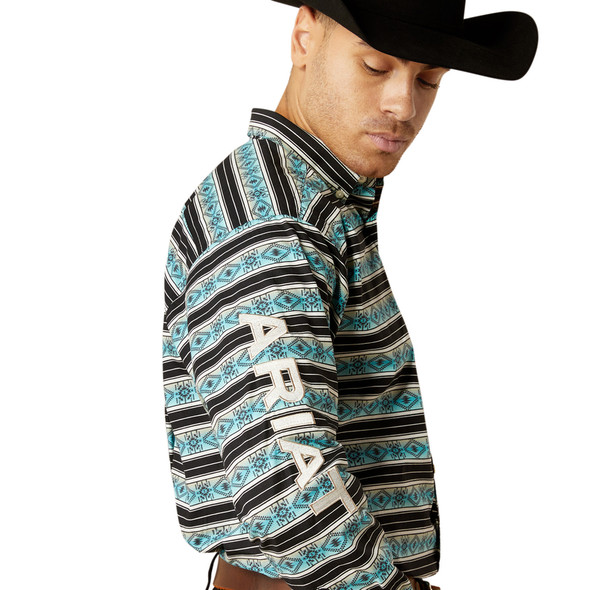 ARIAT TEAM OSBORNE TURQUOISE WHITE - MENS SHIRT  - 10054054