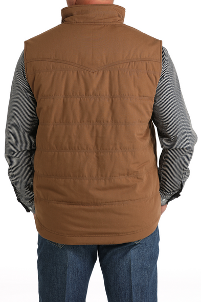 CINCH BROWN QUILTED WESTERN YOKES - MEN VESTS  - MWV1902002