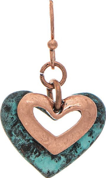 RAIN MIX COPPER HEARTS - ACCESSORIES JEWELRY EARRINGS - E4095P
