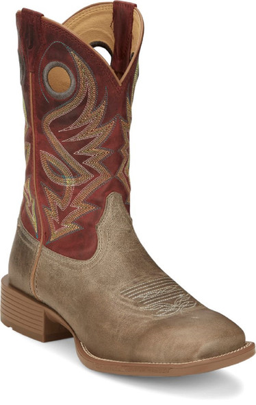 JUSTIN  PICKETT GREY RED GOAT - BOOT MENS WESTERN - UN7151