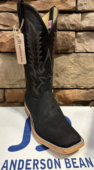 ANDERSON BEAN BOOT EXOTIC HUNGRY HIPPO BLACK - BOOT MENS WESTERN - 341047