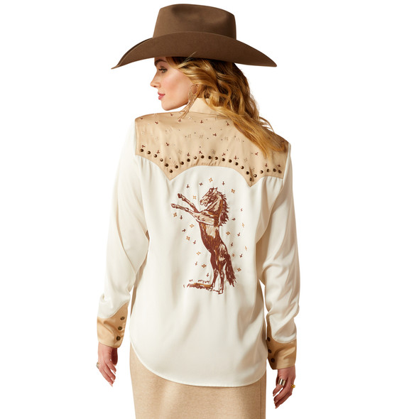 ARIAT WILDHORSE SAND PRINT - LADIES SHIRT  - 10053974
