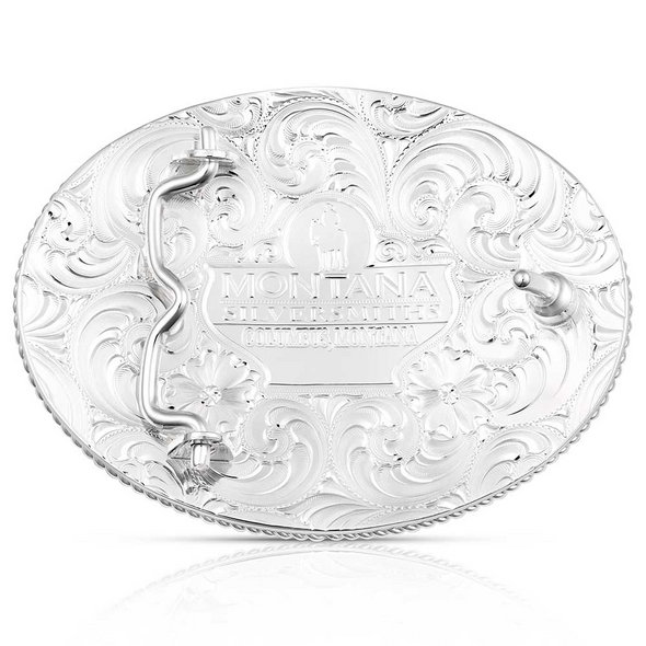 MONTANA SILVERSMITHS 2 TONE OVAL CHRISTIAN COWBOY - ACC BUCKLE  - 6186-731