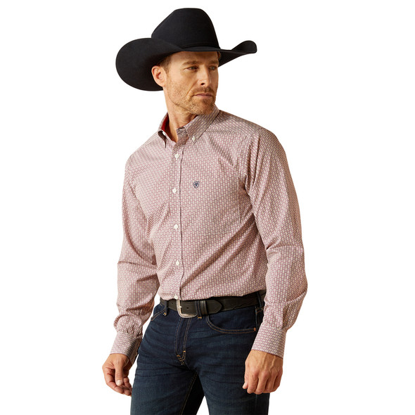 ARIAT IVEN WRINKLE FREE RED PRINT - MENS SHIRT  - 10054043