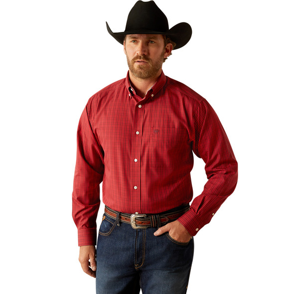 ARIAT IAN WRINKLE FREE RED PLAID - MENS SHIRT  - 10054050
