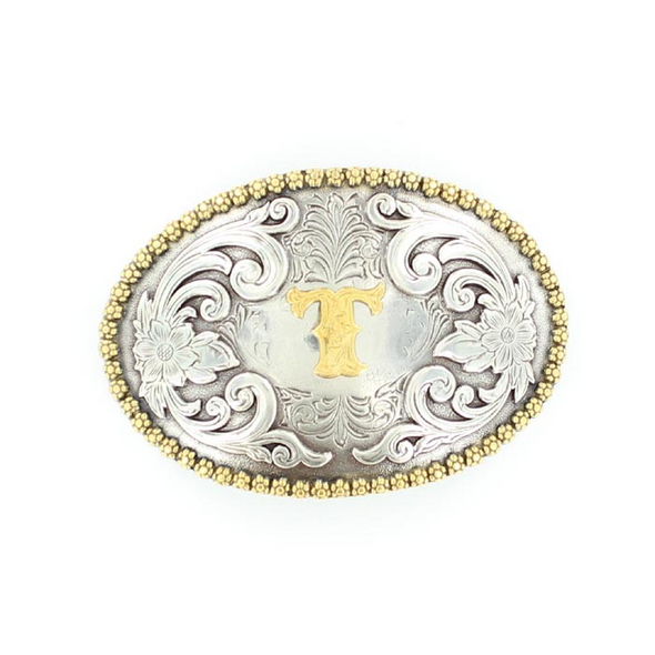 NOCONA OVAL INITIAL BUCKLE T - ACC BUCKLE  - 37072-T
