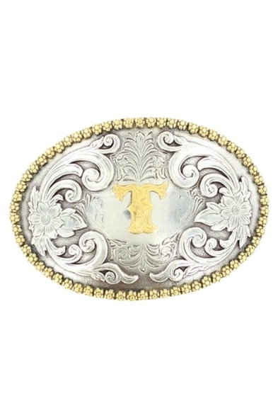 NOCONA OVAL INITIAL BUCKLE T - ACC BUCKLE  - 37072-T