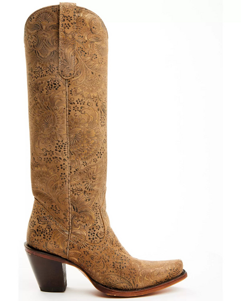CORRAL STAMPED FLORAL SUEDE TALL SNIP - BOOT LADIES  - A4588