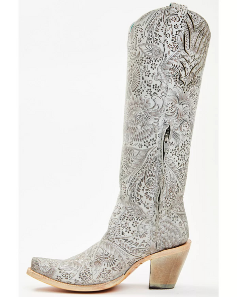 CORRAL SILVER FLORAL TALL TOP - BOOT LADIES  - A4482