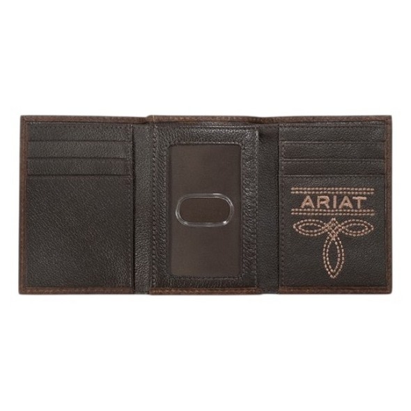 ARIAT TRIFOLD BUG STITCH BROWN - ACCESSORIES WALLET  - A3563402