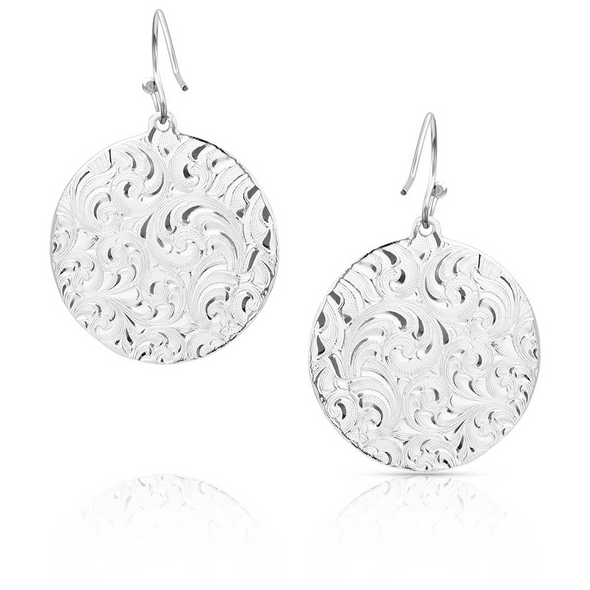 MONTANA SILVERSMITHS ROUND BUFFALO PLAINS SILVER - ACCESSORIES JEWELRY EARRINGS - ER5974