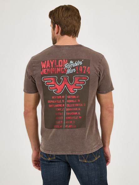 WRANGLER WAYLON JENNINGS GRAPHIC BROWN - MENS TEE  - 112361068