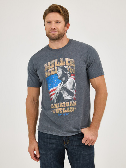 WRANGLER WILLIE NELSON GRAPHIC GREY - MENS TEE  - 112361069