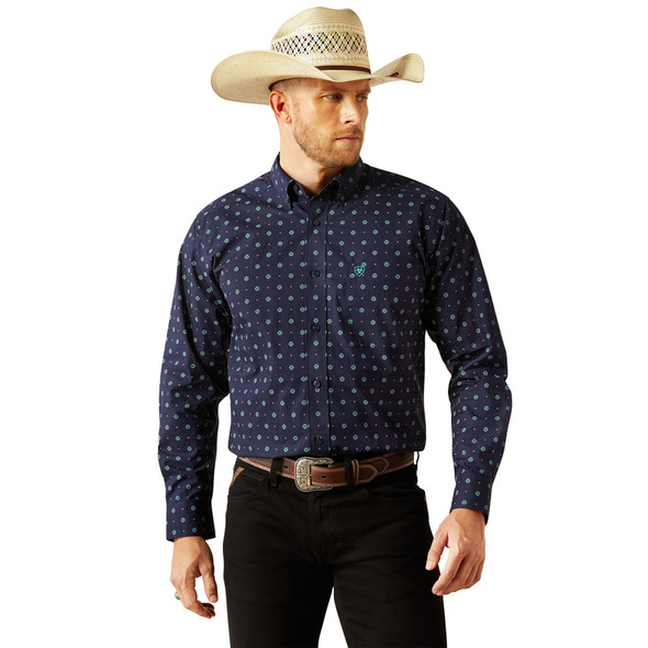 ARIAT JACOBI CLASSIC FIT NAVY - MENS SHIRT  - 10054695