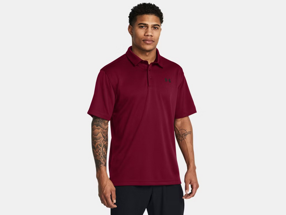 UNDER ARMOUR TECH POLO CARDINAL RED - MENS POLO  - 1290140-625